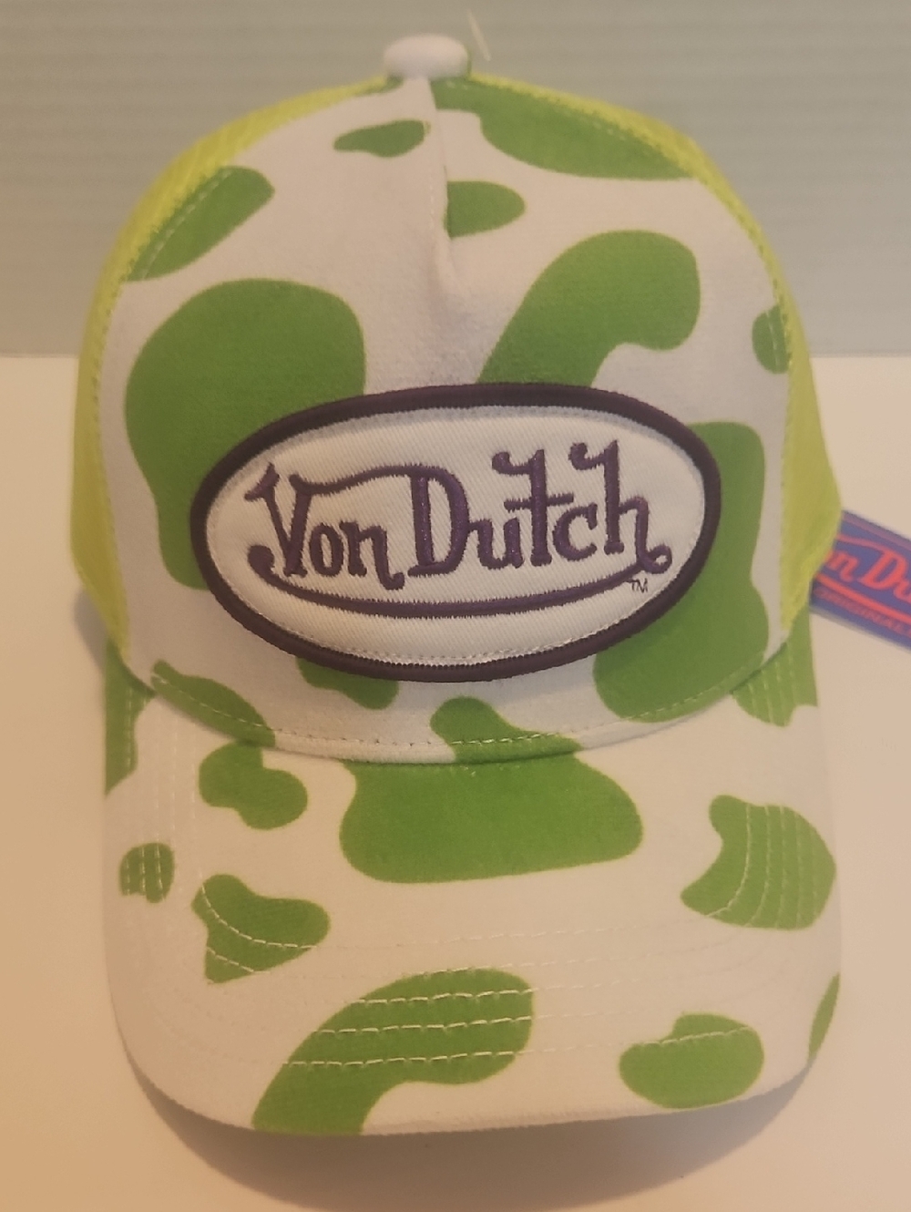 Von Dutch Green and White Camo  Trucker Hat